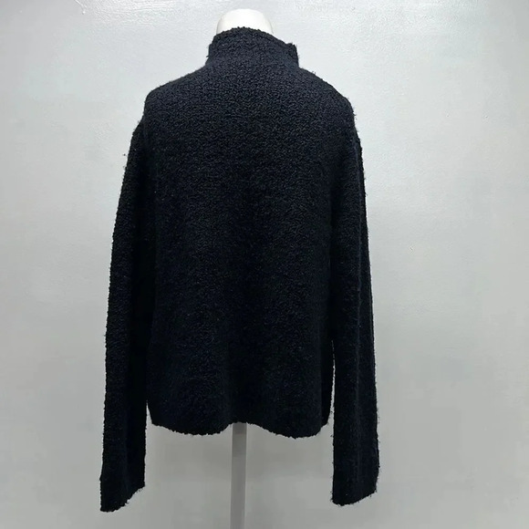 Vince Sweater Textured Funnel Neck Pullover Knit Navy Blue Cashmere Size Small - Picture 5 of 9